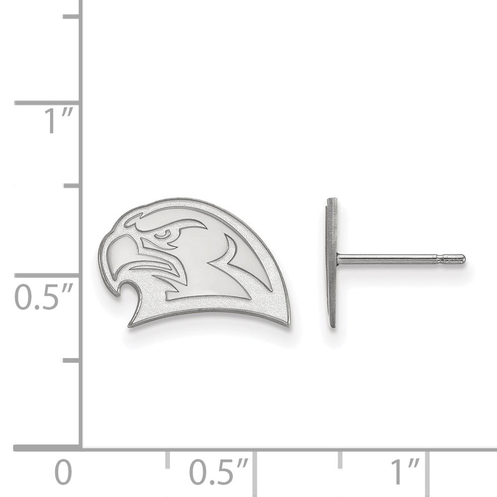 10K White Gold Logoart Miami University Ohio Redhawk Small Post Earrings