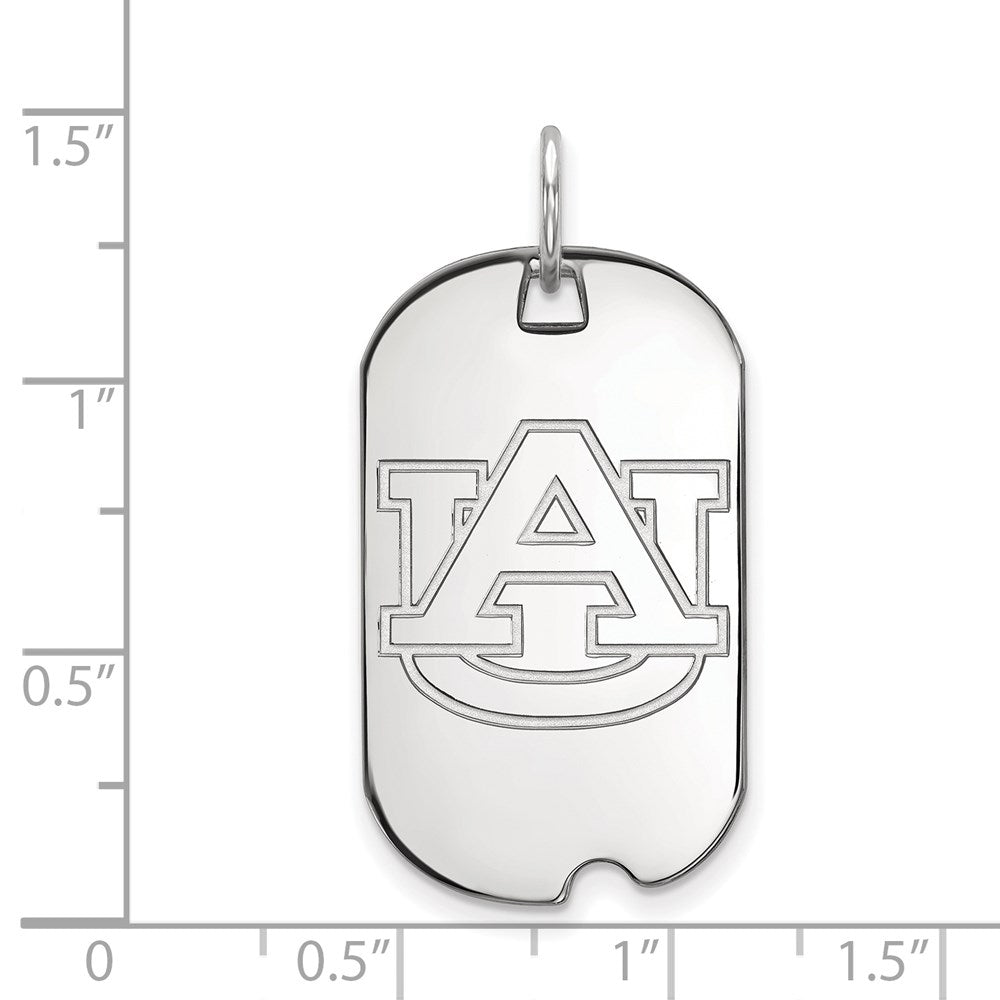10K White Gold Logoart Auburn University Small Dog Tag Pendant