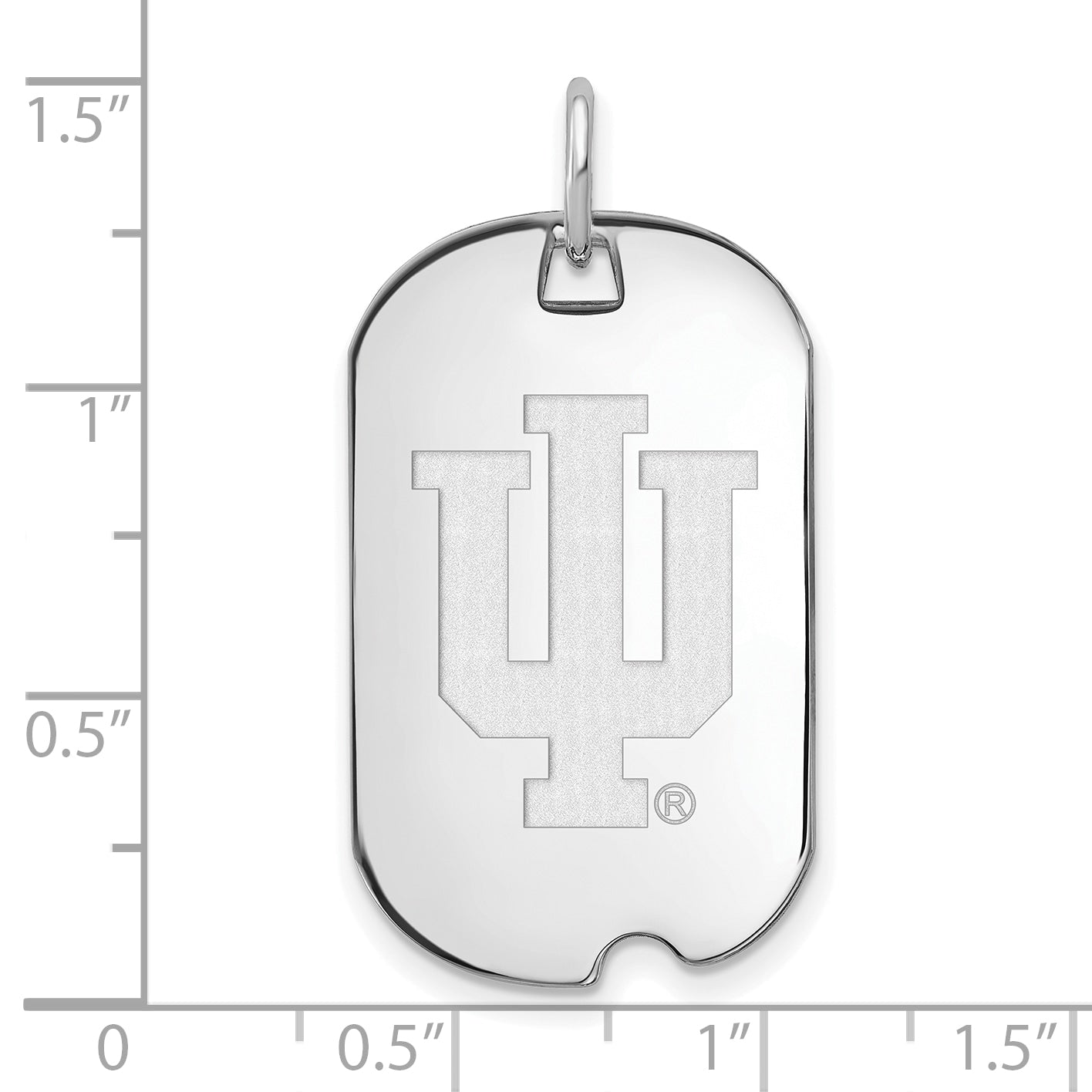 Sterling Silver Rhodium Plated Logoart Indiana University I U Small Dog Tag Pendant