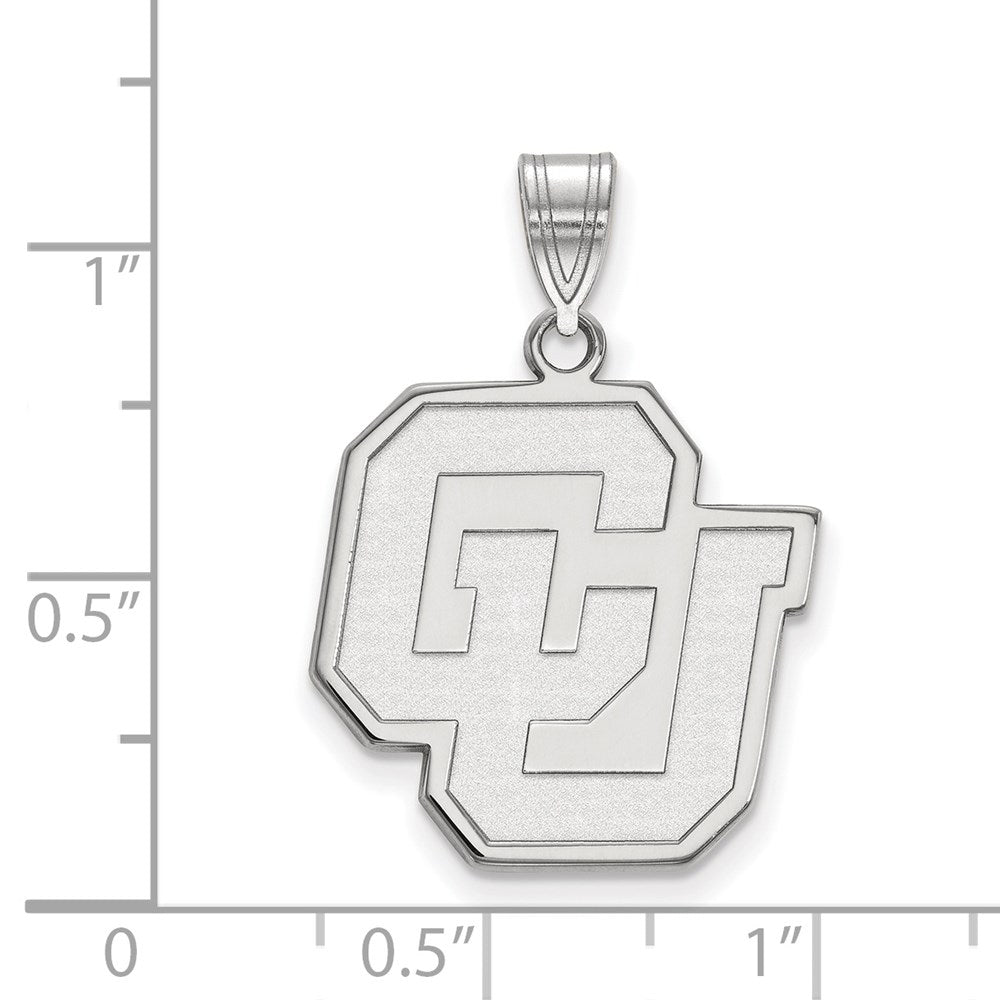10K White Gold Logoart University Of Colorado C U Large Pendant