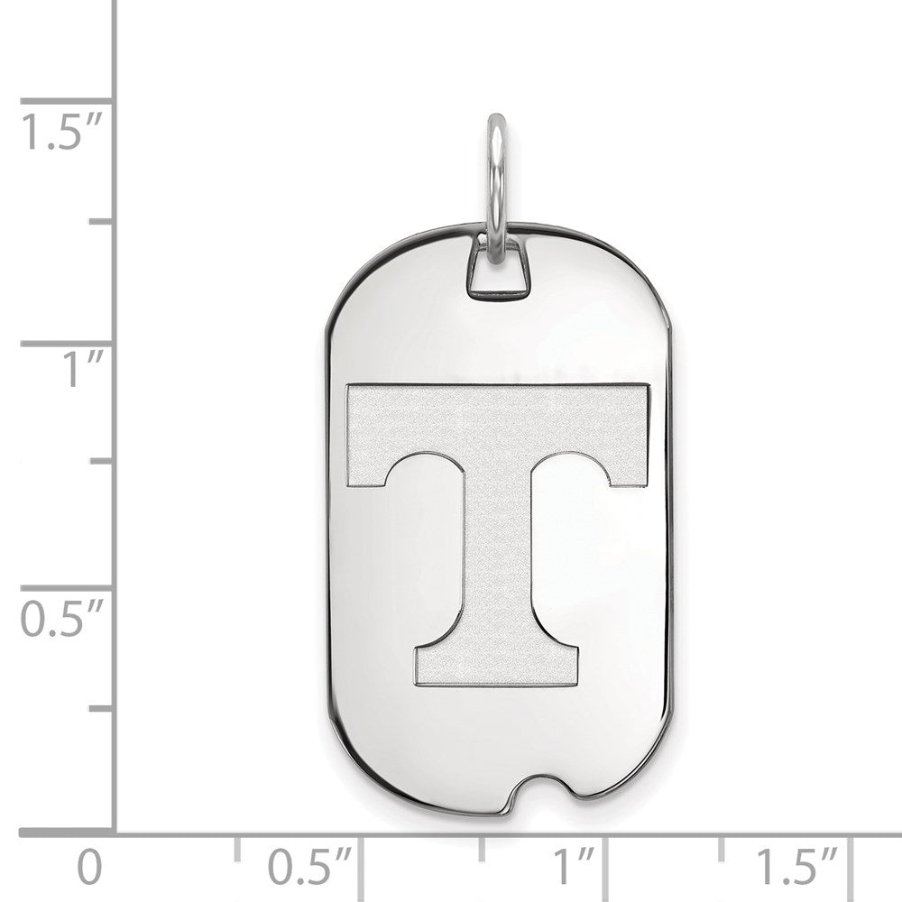 Sterling Silver Rhodium Plated Logoart University Of Tennessee Letter T Small Dog Tag Pendant