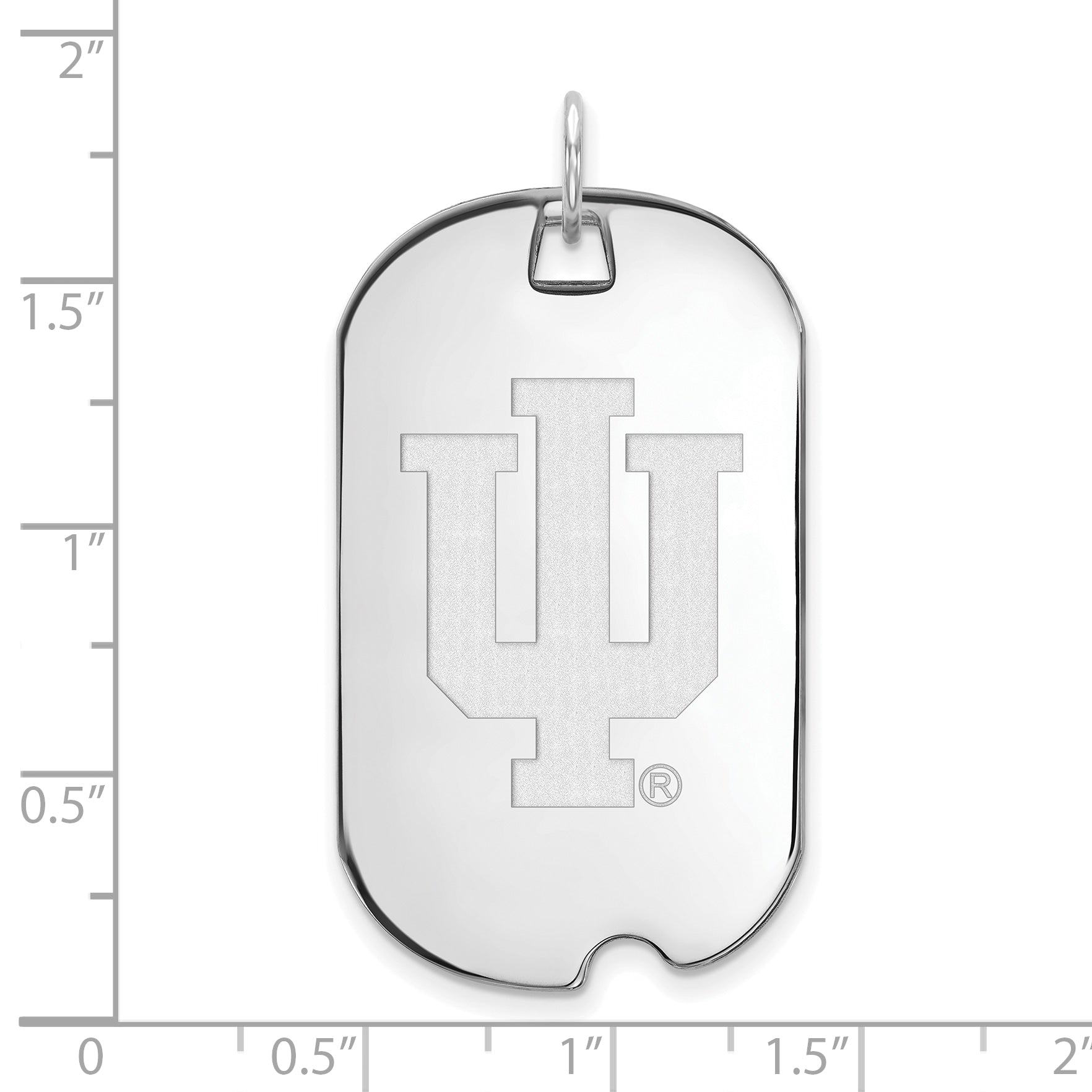 Sterling Silver Rhodium Plated Logoart Indiana University I U Large Dog Tag Pendant