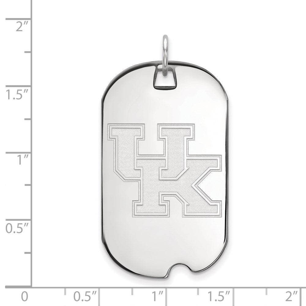 14K White Gold Logoart University Of Kentucky U K Large Dog Tag Pendant
