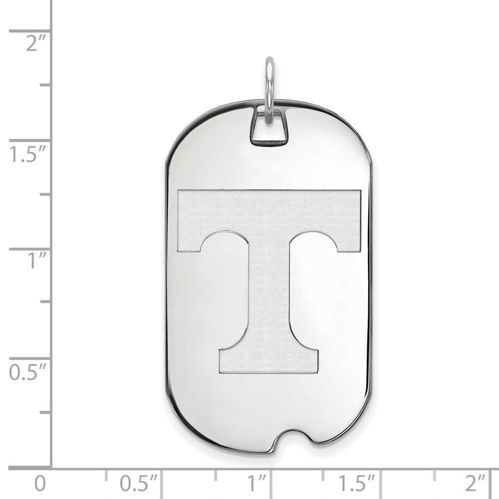 Sterling Silver Rhodium Plated Logoart University Of Tennessee Letter T Large Dog Tag Pendant