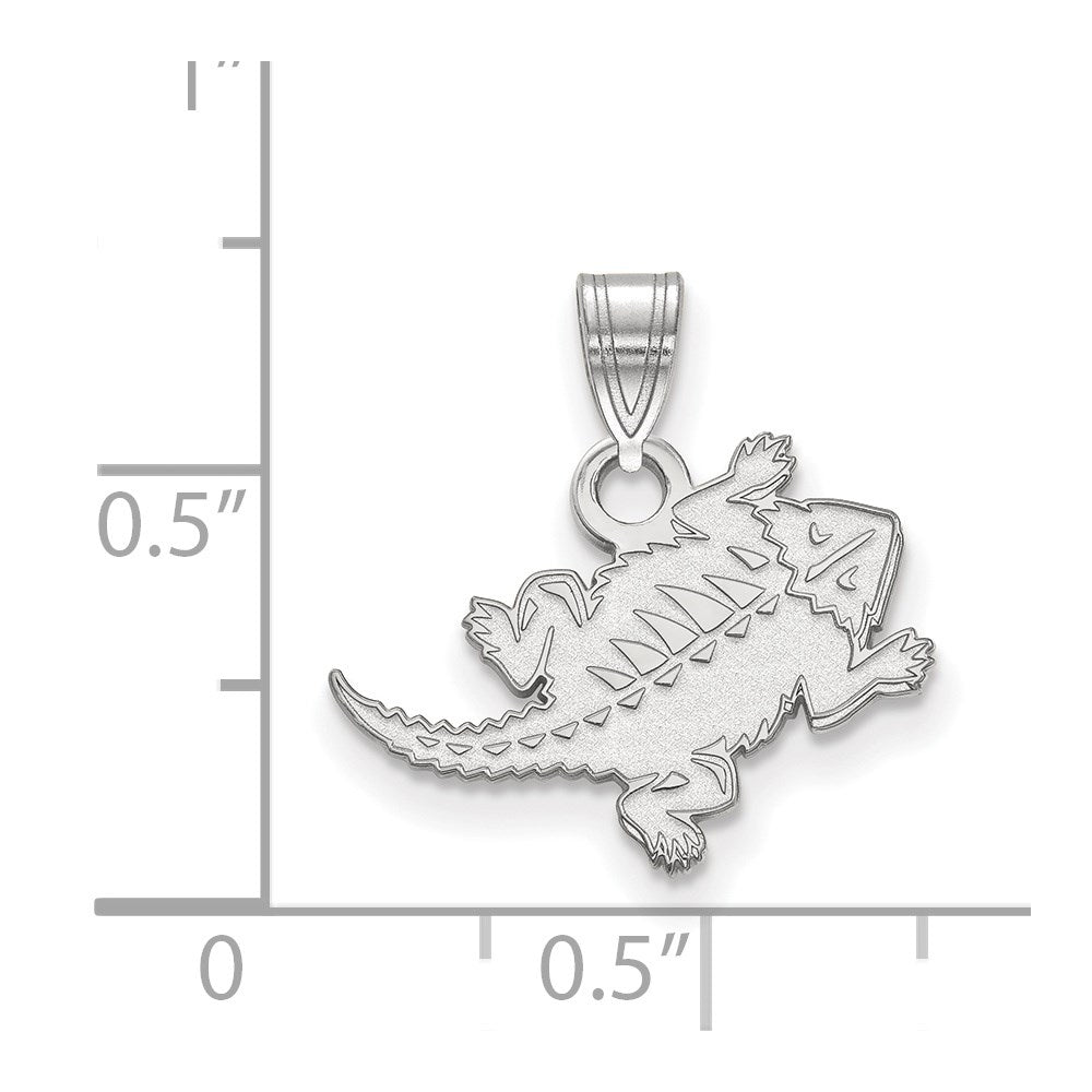 14K White Gold Logoart Texas Christian University Horned Frog Small Pendant