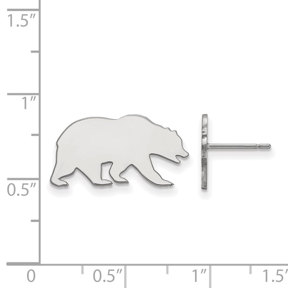 10K White Gold Logoart University Of California Berkeley Bear Small Post Earrings