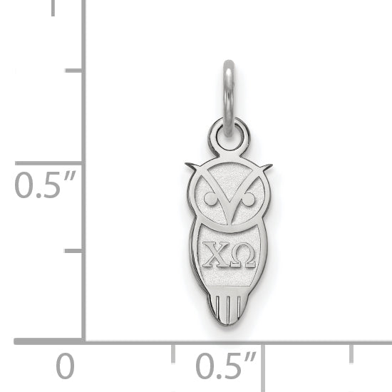 Sterling Silver Rhodium Plated Logoart Chi Omega Sorority Symbol Extra Small Pendant