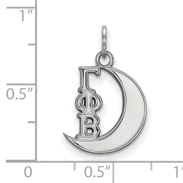 Sterling Silver Rhodium Plated Logoart Gamma Phi Beta Sorority Symbol Extra Small Pendant