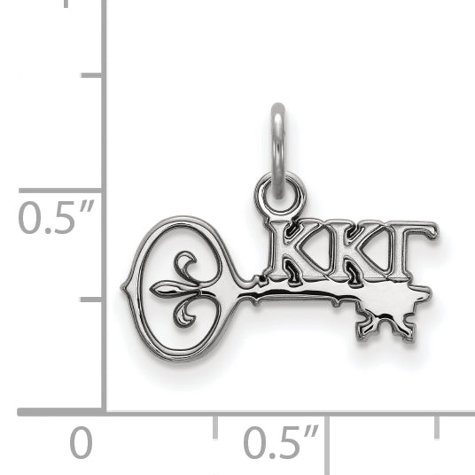 Sterling Silver Rhodium Plated Logoart Kappa Gamma Sorority Symbol Extra Small Pendant