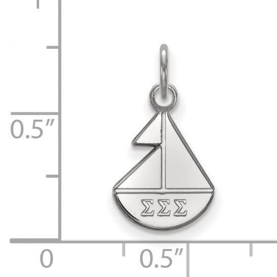 Sterling Silver Rhodium Plated Logoart Sigma Sorority Symbol Extra Small Pendant