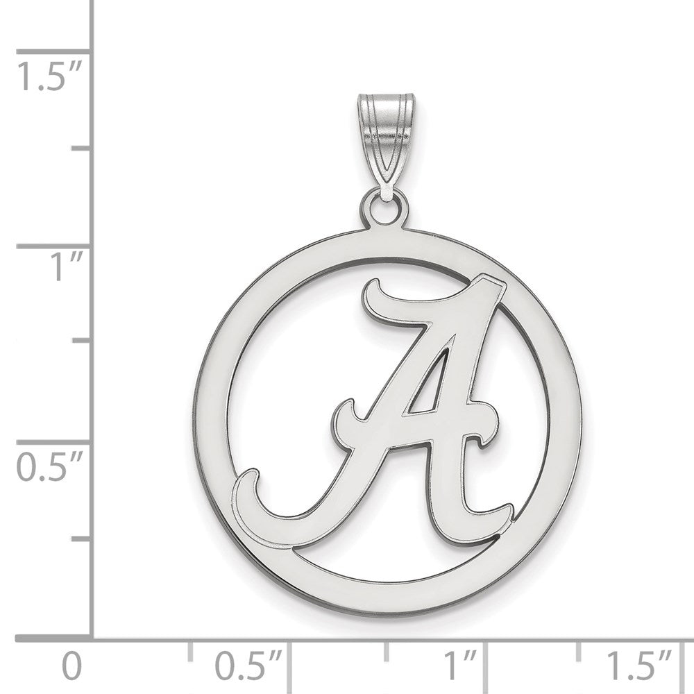 Sterling Silver Rhodium Plated Logoart University Of Alabama Extra Large Letter A Circle Pendant