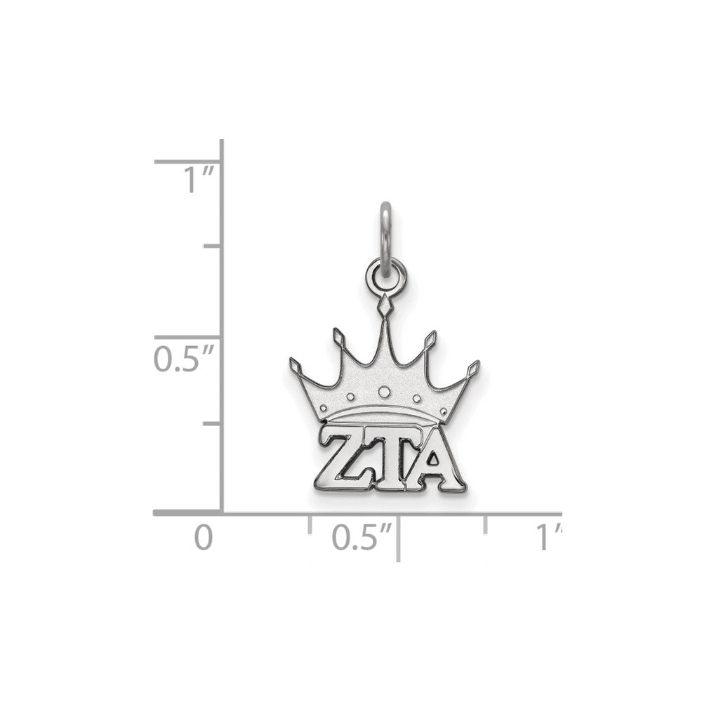 Sterling Silver Rhodium Plated Logoart Zeta Tau Alpha Sorority Symbol Extra Small Pendant