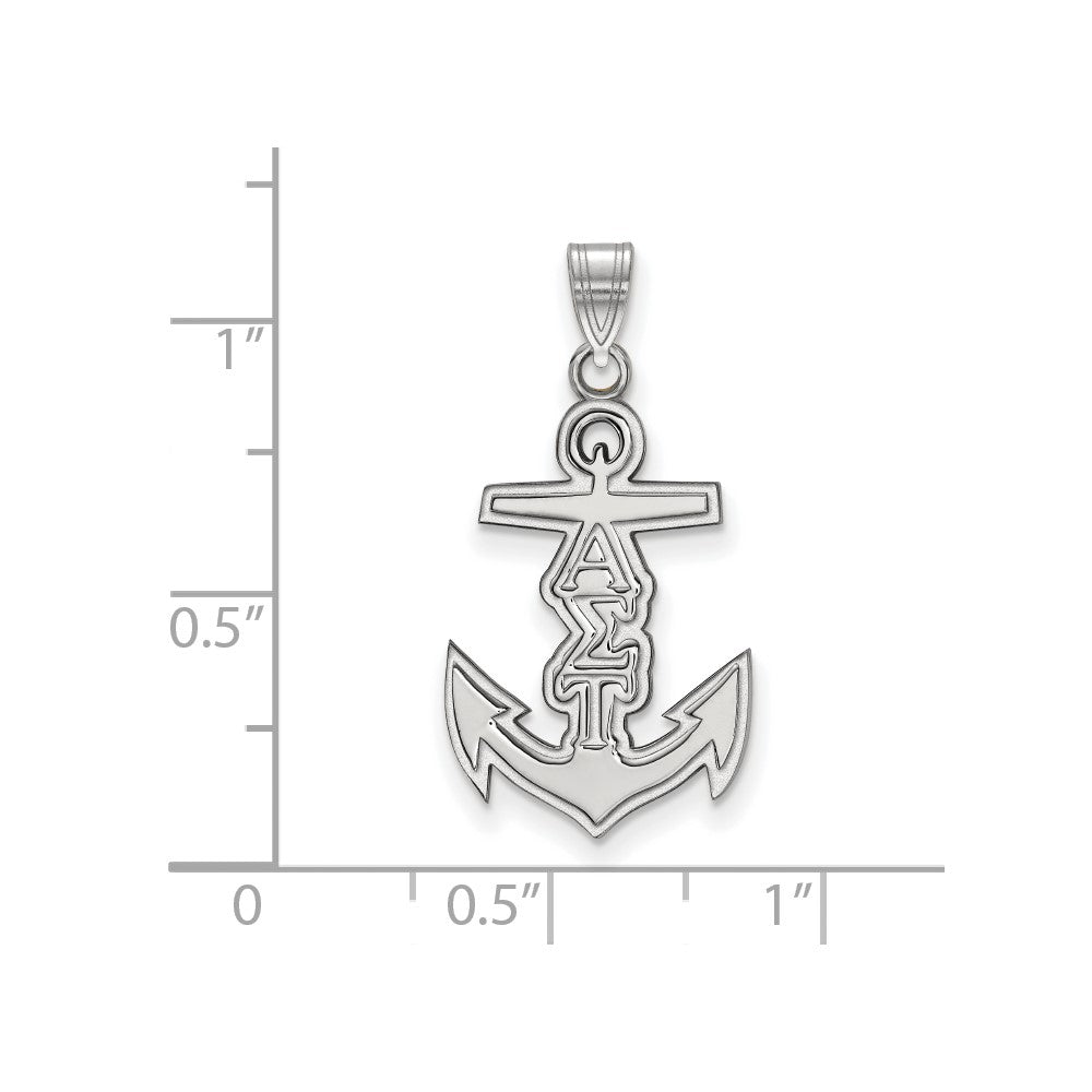 Sterling Silver Rhodium Plated Logoart Alpha Sigma Tau Sorority Symbol Small Pendant