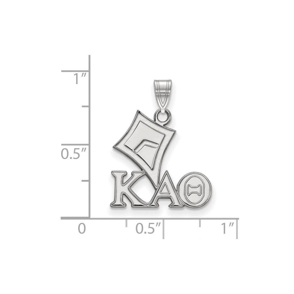 Sterling Silver Rhodium Plated Logoart Kappa Alpha Theta Sorority Symbol Small Pendant
