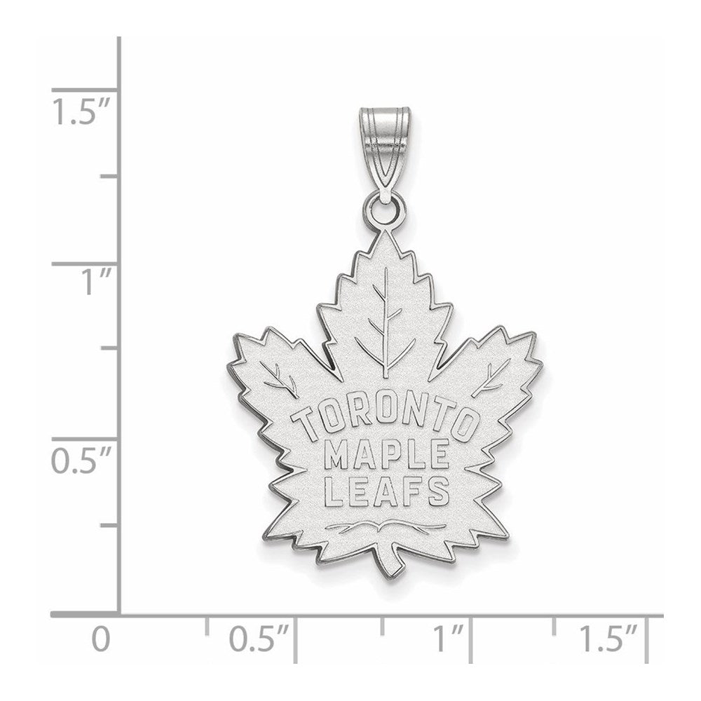 10K White Gold Nhl Logoart Toronto Maple Leafs Extra Large Pendant