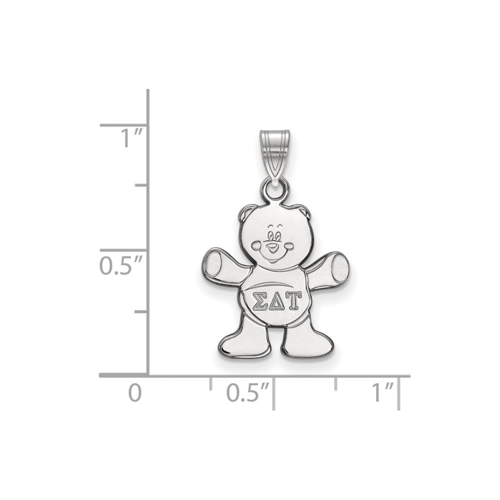 Sterling Silver Rhodium Plated Logoart Sigma Delta Tau Sorority Symbol Small Pendant