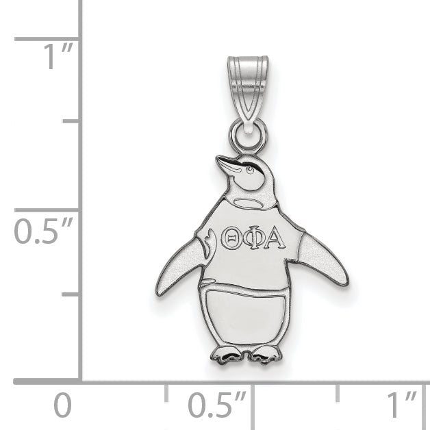 Sterling Silver Rhodium Plated Logoart Theta Phi Alpha Sorority Symbol Small Pendant