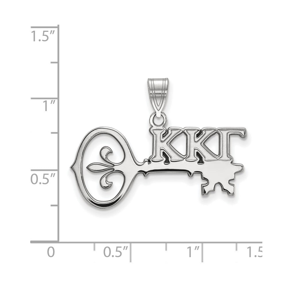 Sterling Silver Rhodium Plated Logoart Kappa Gamma Sorority Symbol Medium Pendant