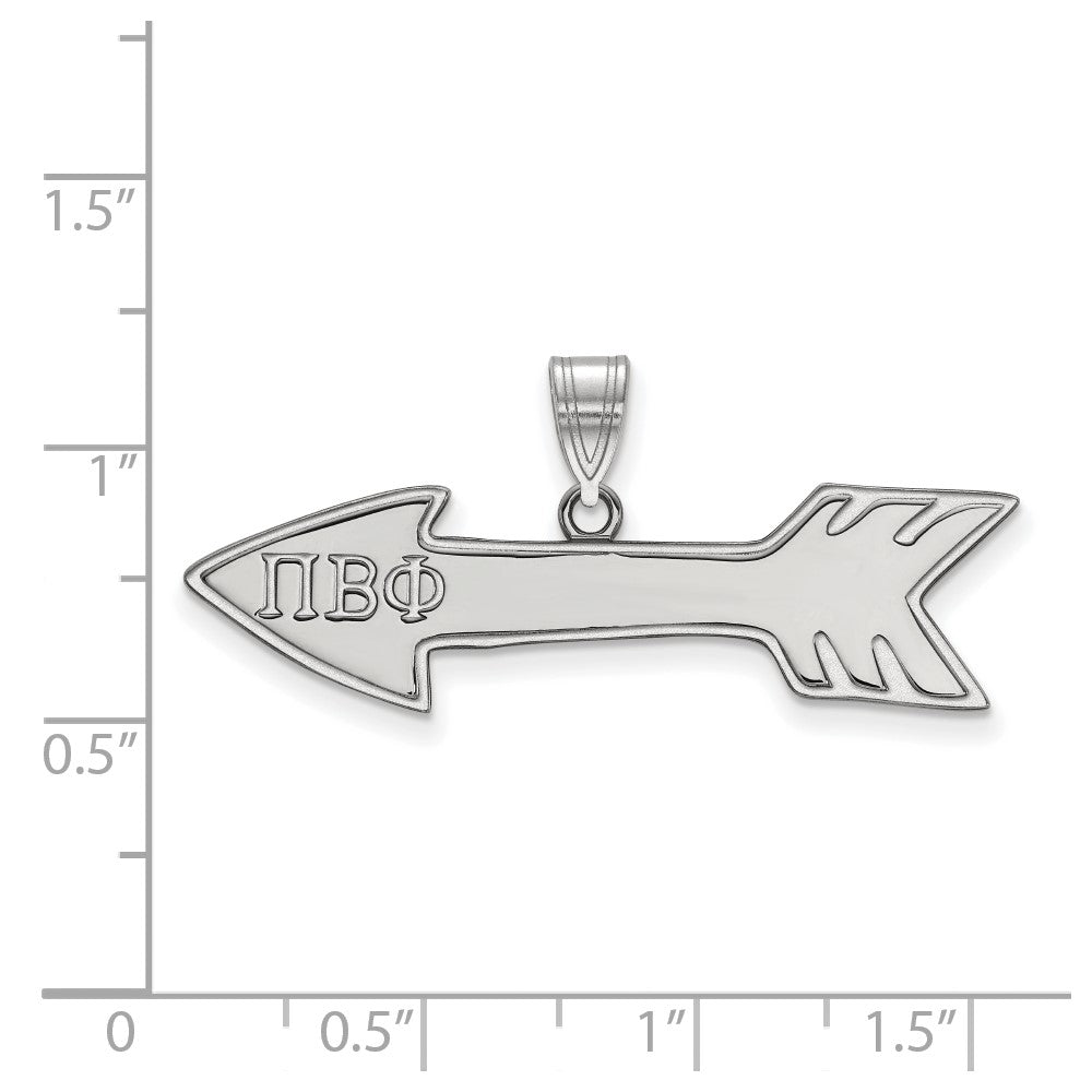 Sterling Silver Rhodium Plated Logoart Pi Beta Phi Sorority Symbol Medium Pendant