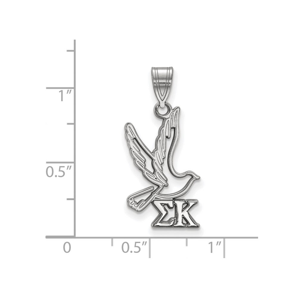 Sterling Silver Rhodium Plated Logoart Sigma Kappa Sorority Symbol Medium Pendant