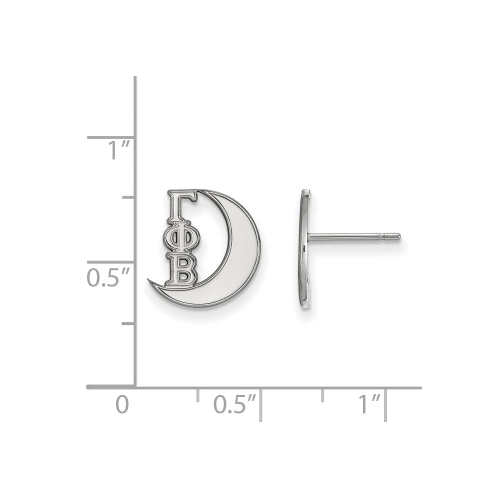 Sterling Silver Rhodium Plated Logoart Gamma Phi Beta Sorority Symbol Extra Small Post Earrings