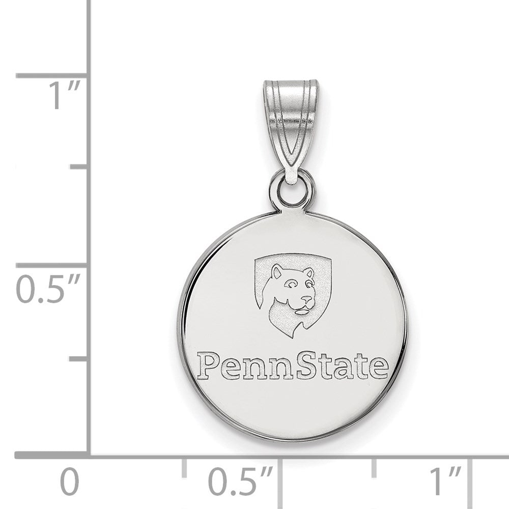 14K White Gold Logoart Penn State University Medium Disc Pendant