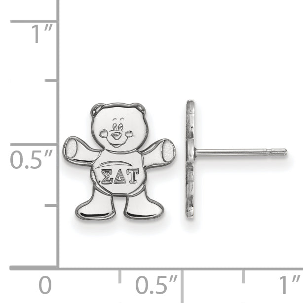 Sterling Silver Rhodium Plated Logoart Sigma Delta Tau Sorority Symbol Extra Small Post Earrings