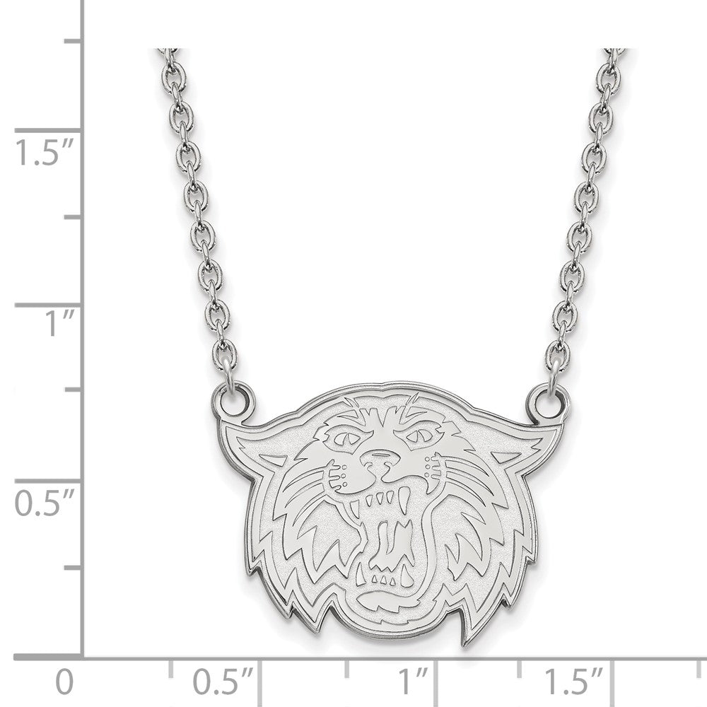 Sterling Silver Rhodium Plated Logoart Villanova University Wildcat Large Pendant 18 Inch Necklace
