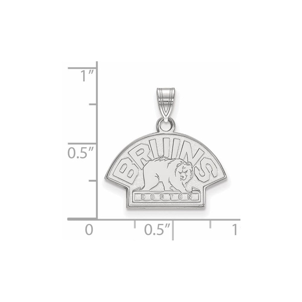 10K White Gold Nhl Logoart Boston Bruins Small Pendant