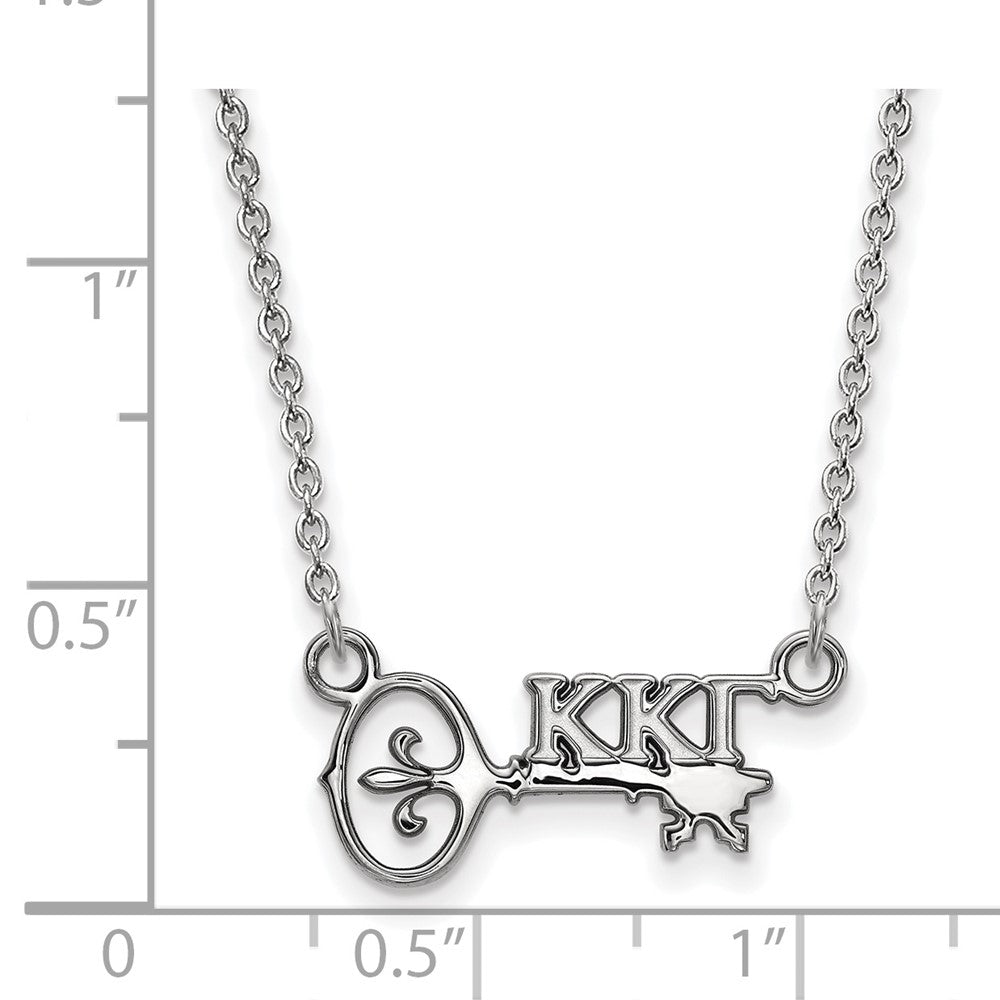 Sterling Silver Rhodium Plated Logoart Kappa Gamma Sorority Symbol Extra Small Pendant 18 Inch Necklace