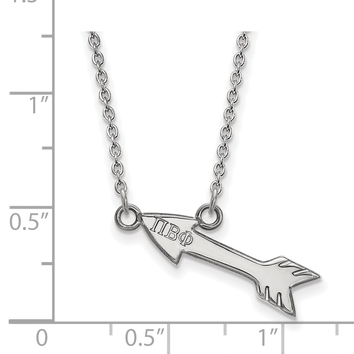 Sterling Silver Rhodium Plated Logoart Pi Beta Phi Sorority Symbol Extra Small Pendant 18 Inch Necklace