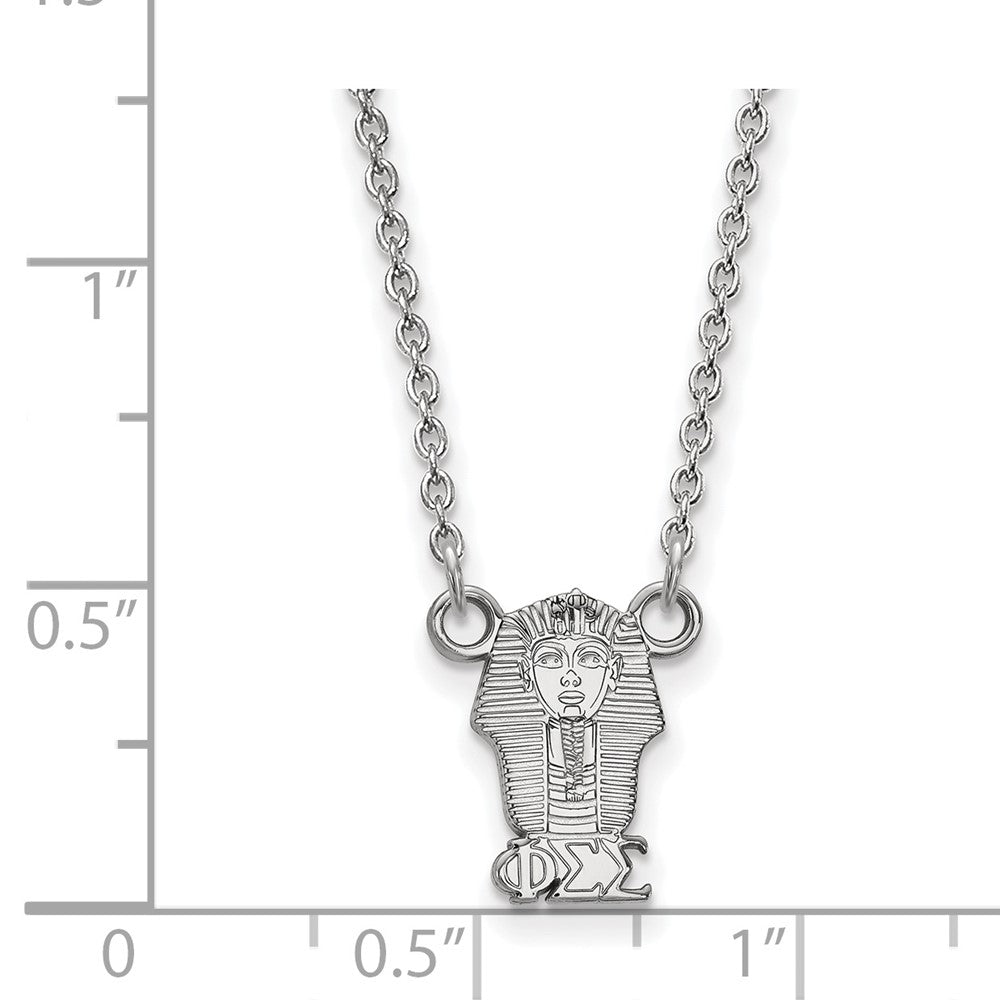 Sterling Silver Rhodium Plated Logoart Phi Sigma Sorority Symbol Extra Small Pendant 18 Inch Necklace