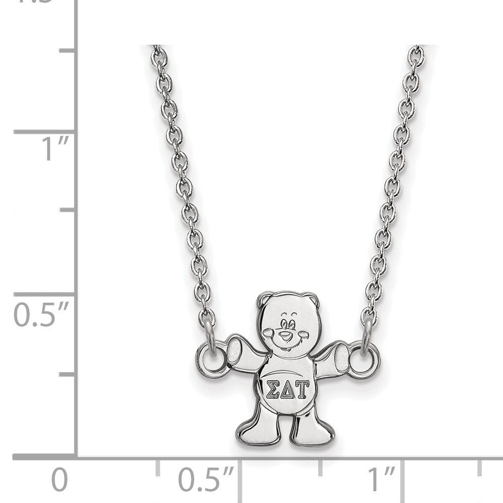 Sterling Silver Rhodium Plated Logoart Sigma Delta Tau Sorority Symbol Extra Small Pendant 18 Inch Necklace