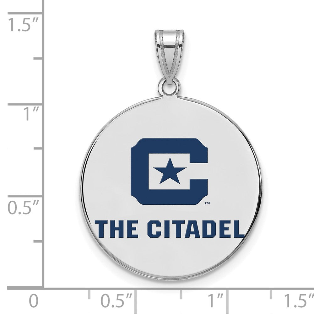 Sterling Silver Rh Plated Logoart The Citadel Xl Enamel Pendant