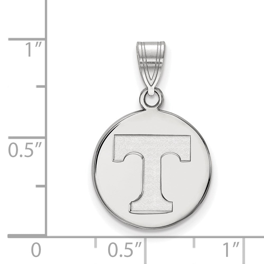 Sterling Silver Rhodium Plated Logoart University Of Tennessee Letter T Medium Disc Pendant