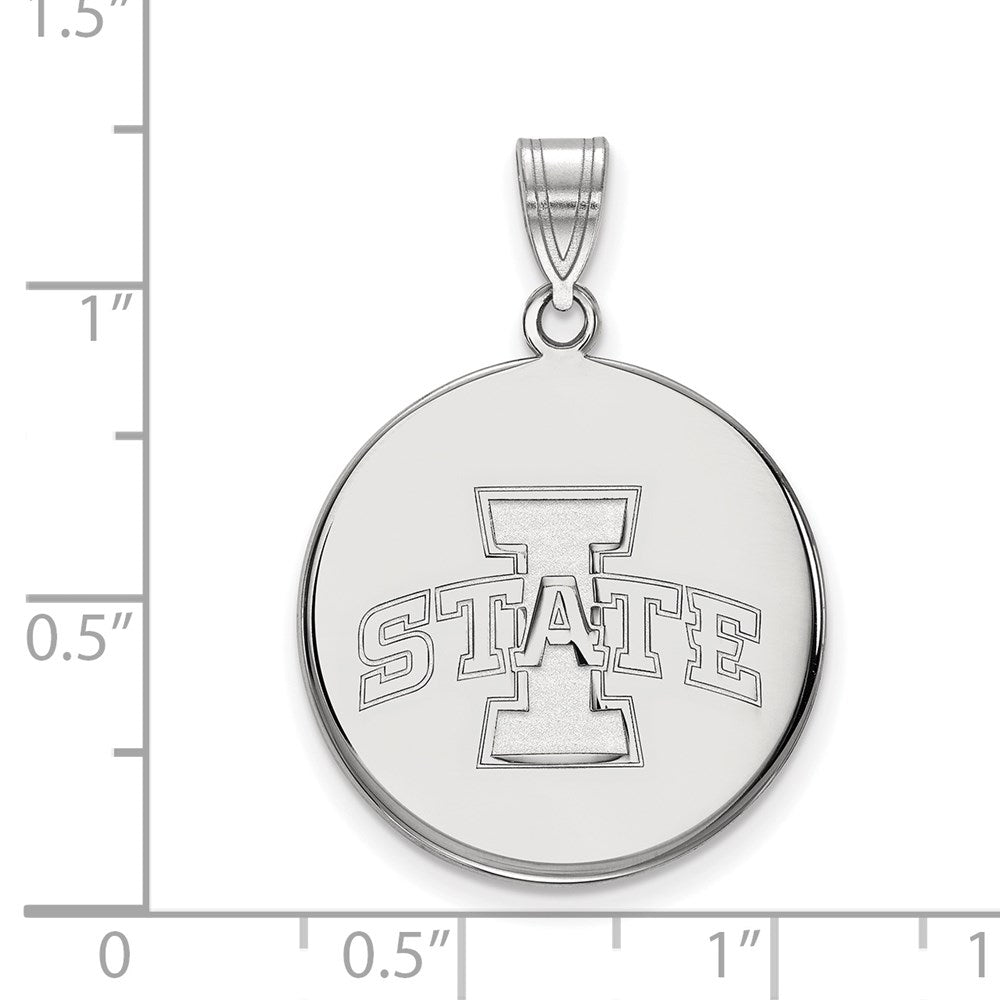 14K White Gold Logoart Iowa State University Large Disc Pendant