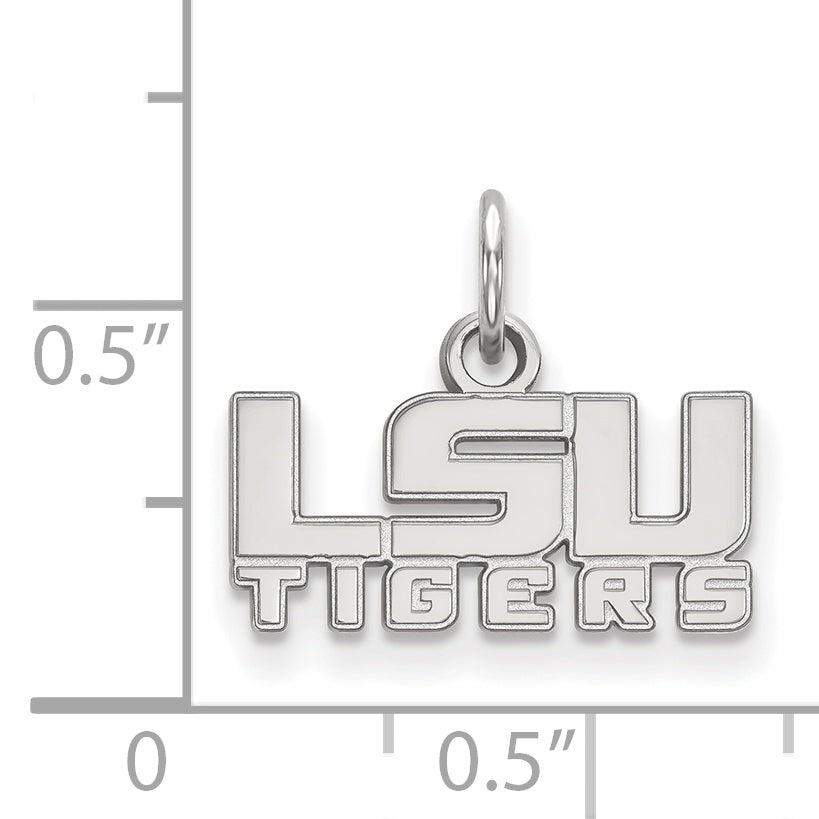 Sterling Silver Rhodium Plated Logoart Louisiana State University L S U Tigers Extra Small Pendant