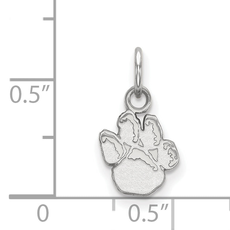 Sterling Silver Rhodium Plated Logoart University Of Pittsburgh Panther Paw Extra Small Pendant