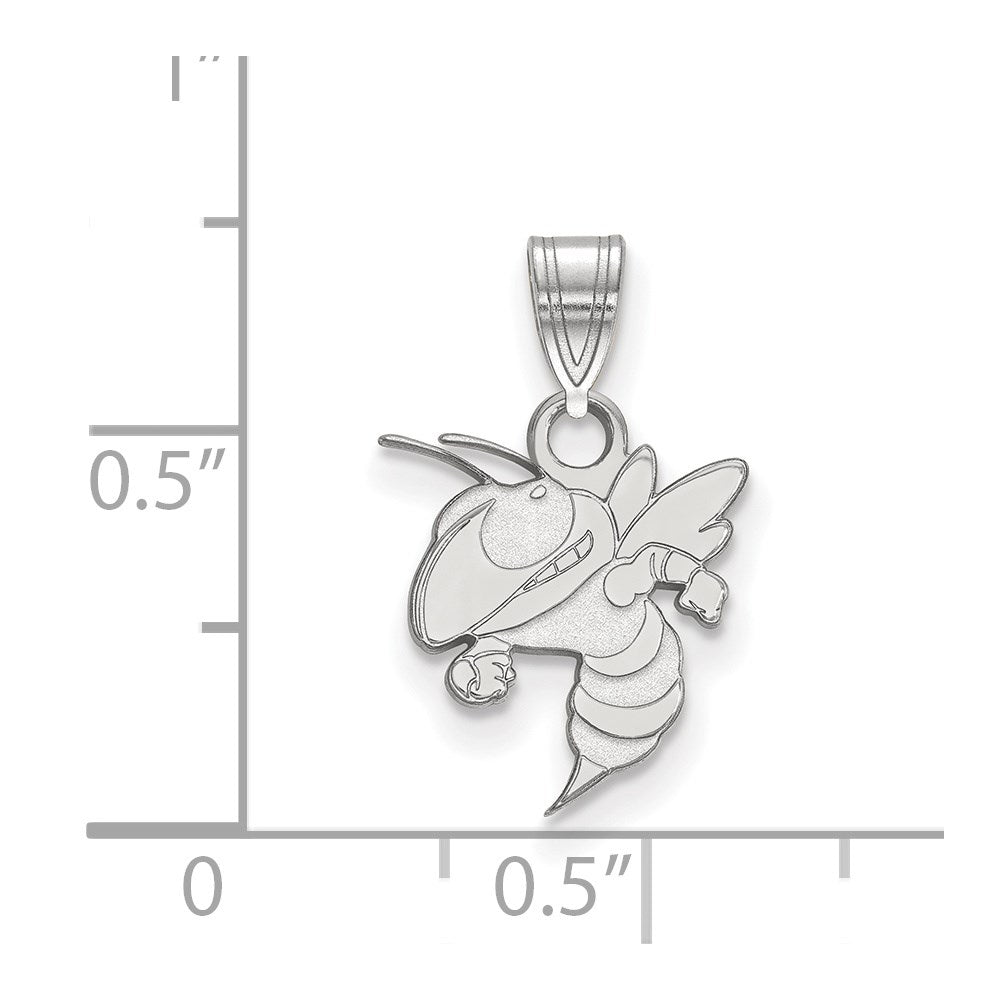 10K White Gold Logoart Georgia Institute Of Technology Yellow Jacket Small Pendant