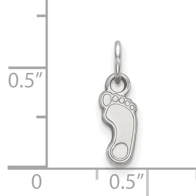 Sterling Silver Rhodium Plated Logoart University Of North Carolina Tar Heel Extra Small Pendant