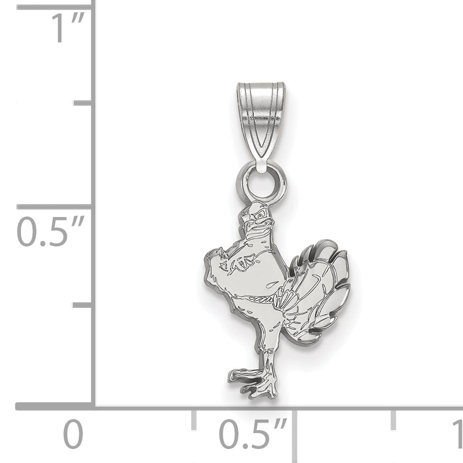 Sterling Silver Rhodium Plated Logoart Virginia Tech Hokiebird Small Pendant