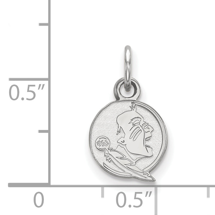 Sterling Silver Rhodium Plated Logoart Florida State University Seminole Extra Small Pendant