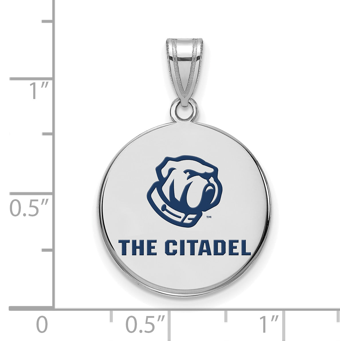 Sterling Silver Ss The Citadel Large Enamel Pendant