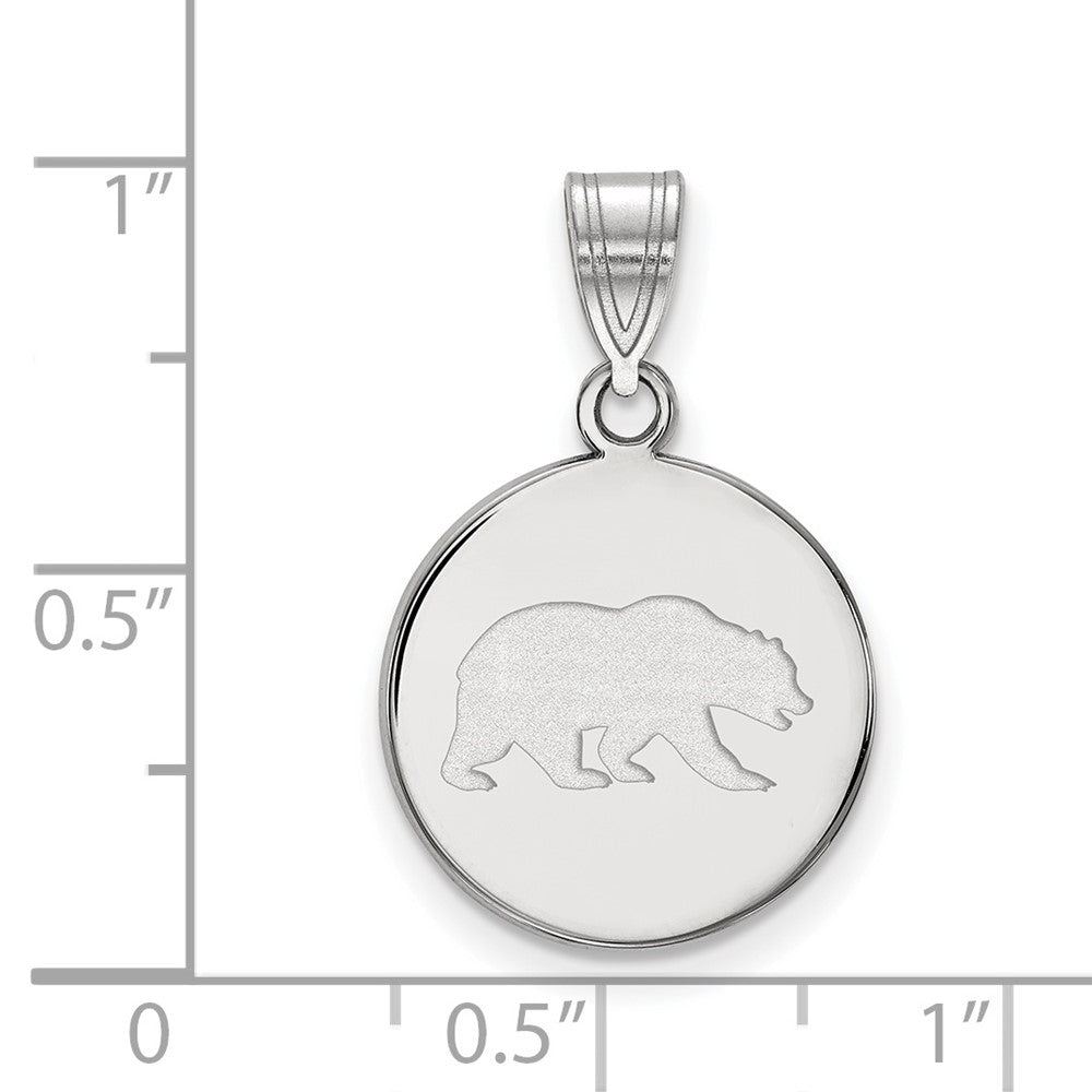 10K White Gold Logoart University Of California Berkeley Bear Medium Disc Pendant