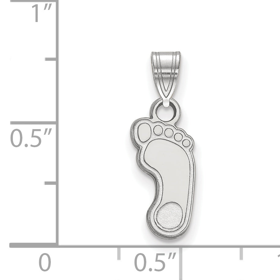 Sterling Silver Rhodium Plated Logoart University Of North Carolina Tar Heel Small Pendant
