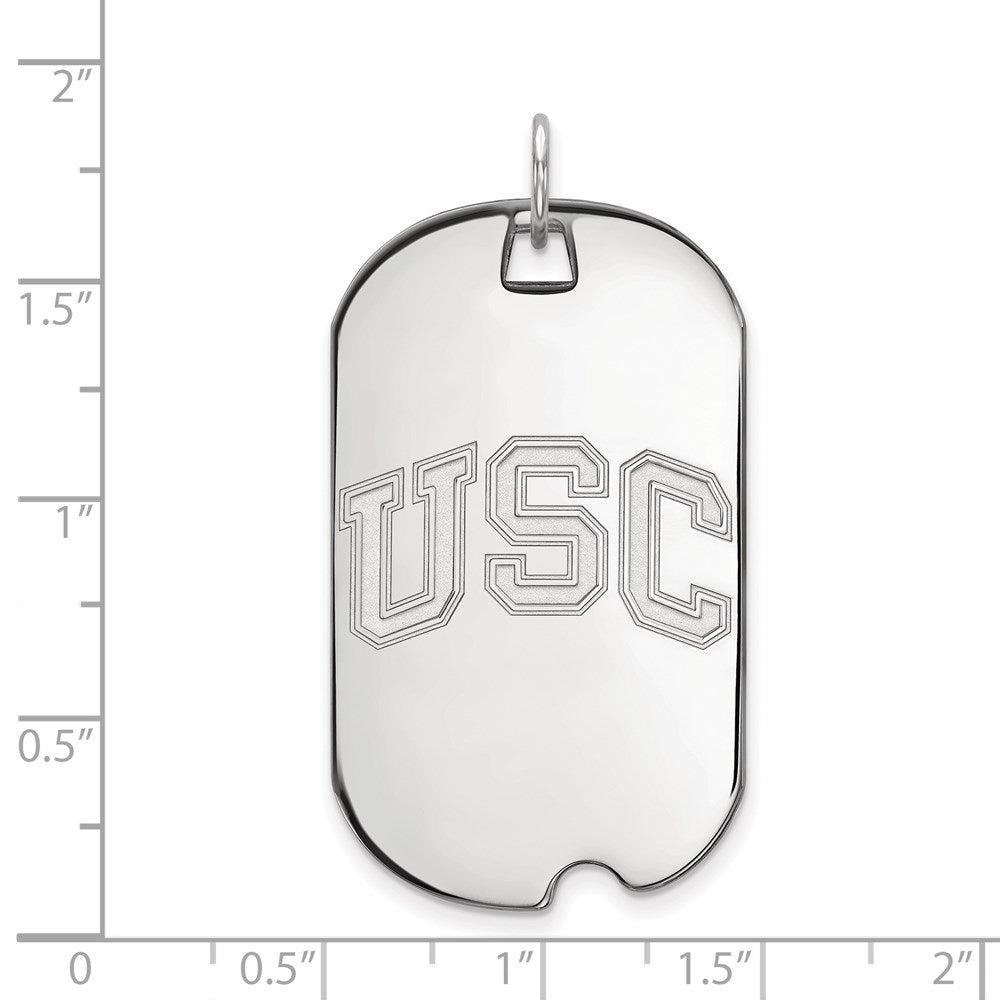Sterling Silver Rhodium Plated University Of Southern California U S C Large Dog Tag Pendant