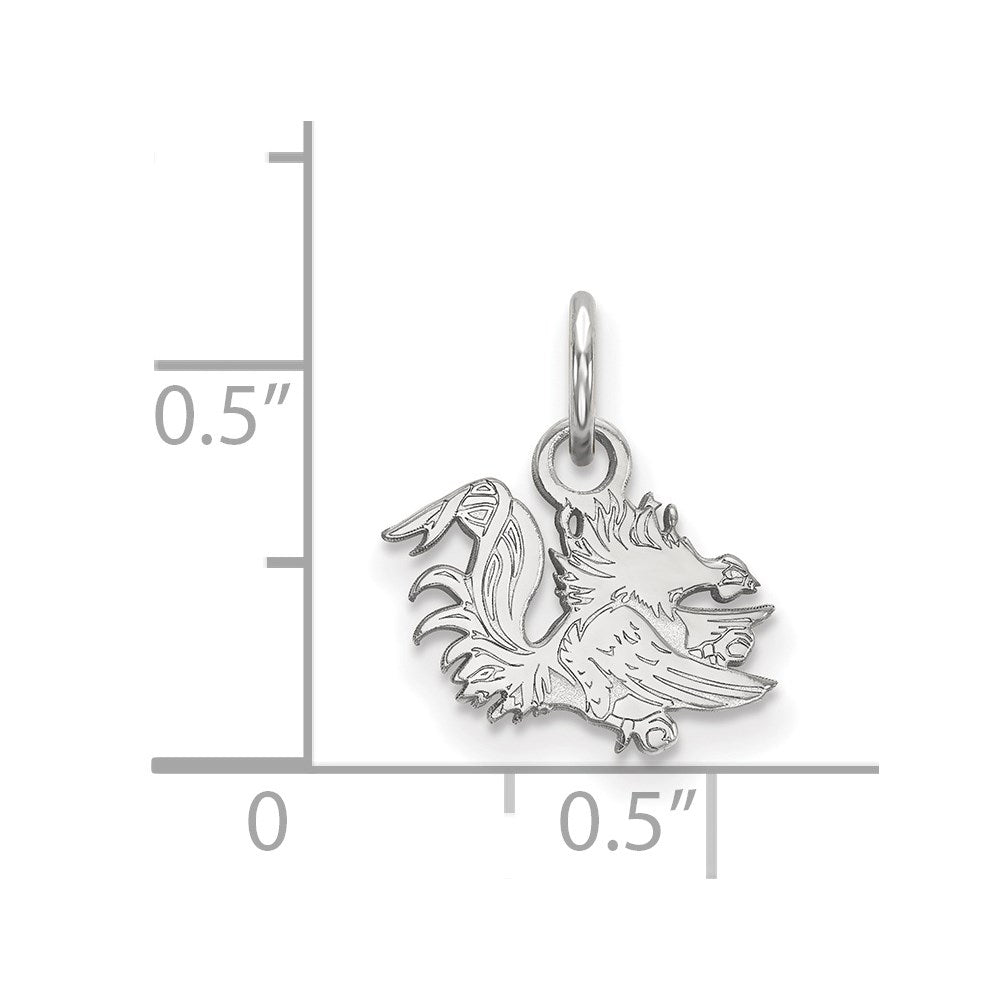 14K White Gold Logoart University Of South Carolina Gamecock Extra Small Pendant