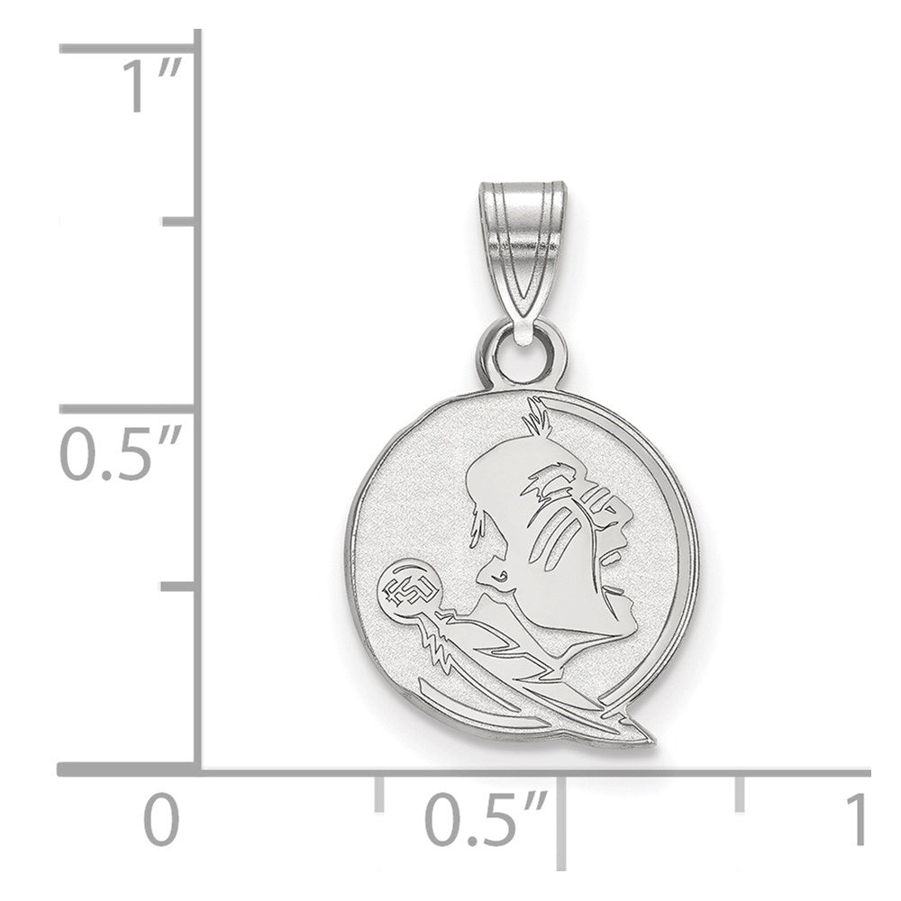 10K White Gold Logoart Florida State University Seminole Small Pendant