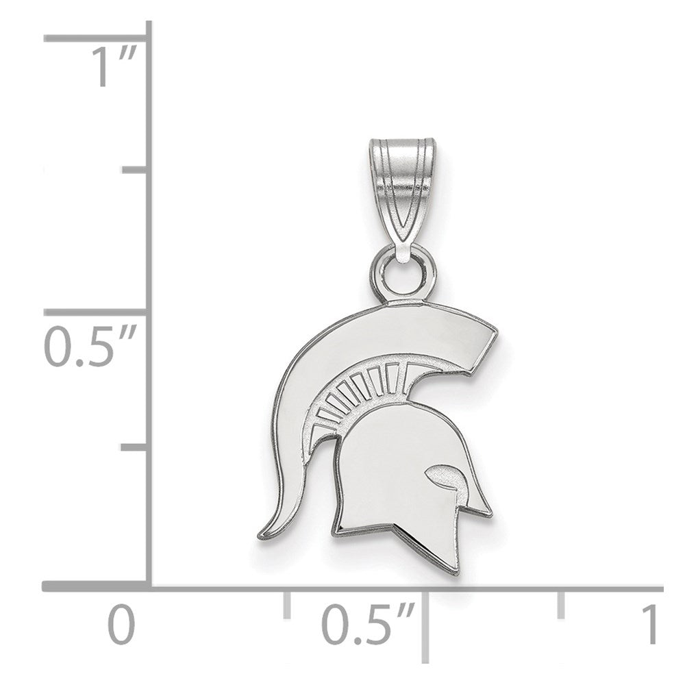 10K White Gold Logoart Michigan State University Spartan Small Pendant