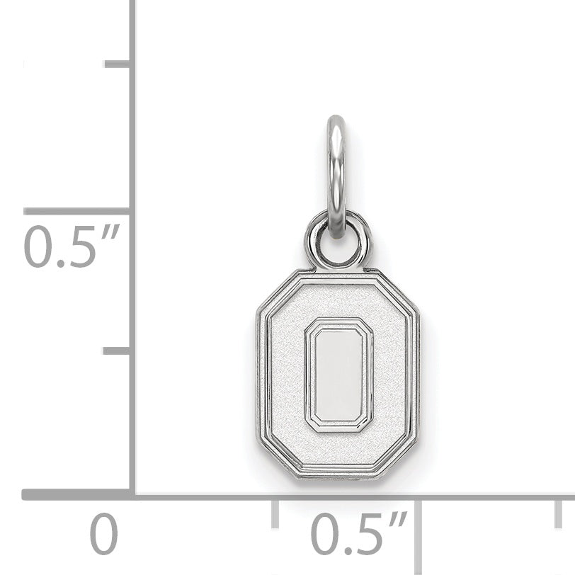 Sterling Silver Rhodium Plated Logoart The Ohio State University Letter O Extra Small Pendant